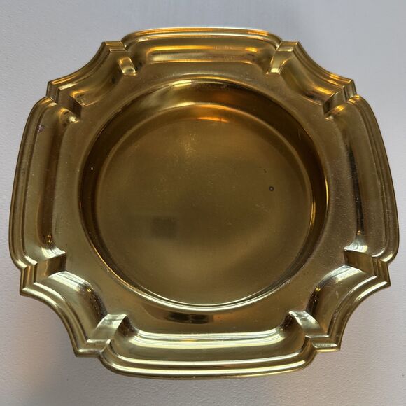 Other - Vintage Towle Scalloped Art Deco Brass Tray Candleholder Trinket Dish